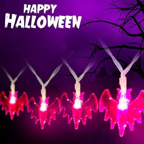 Halloween LED Light Bat Pumpkin Ghost Festival Led String Lights Decor - Picture 2 of 12